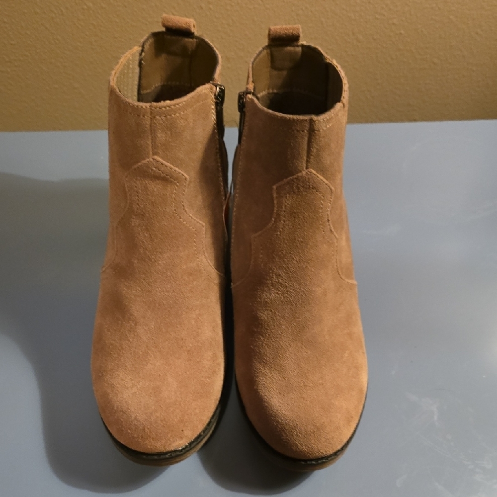 Propet Women's Suede Ankle Booties in Taupe - Picture 8 of 9